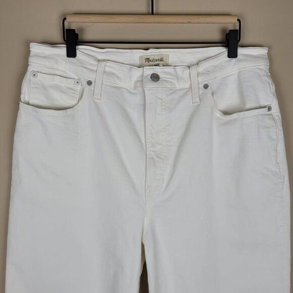 Madewell Size 33T The Tall Perfect Vintage Wide-Leg Crop Jean High Rise White - Picture 4 of 12